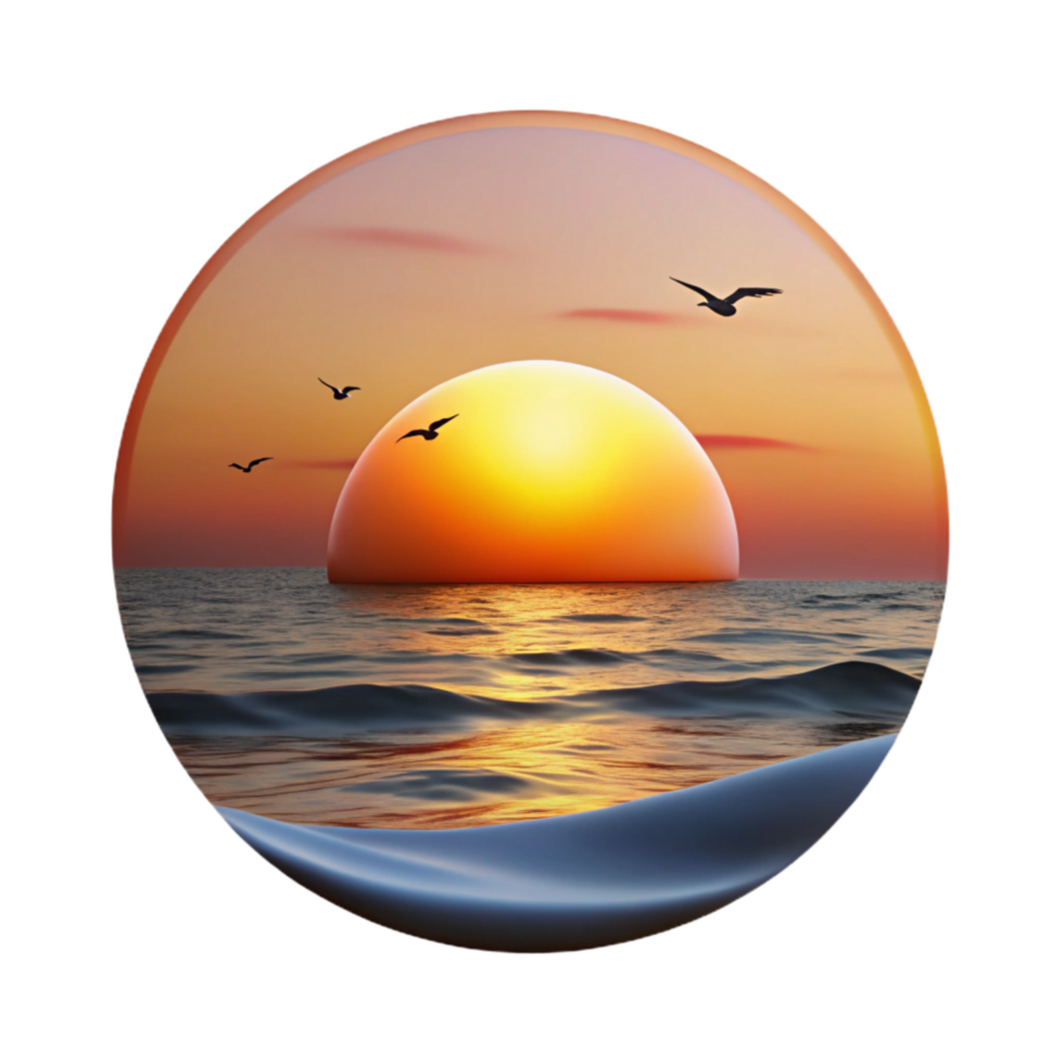magnificent contemporary Sunset Over Ocean with Clouds Transparent Element high resolution png