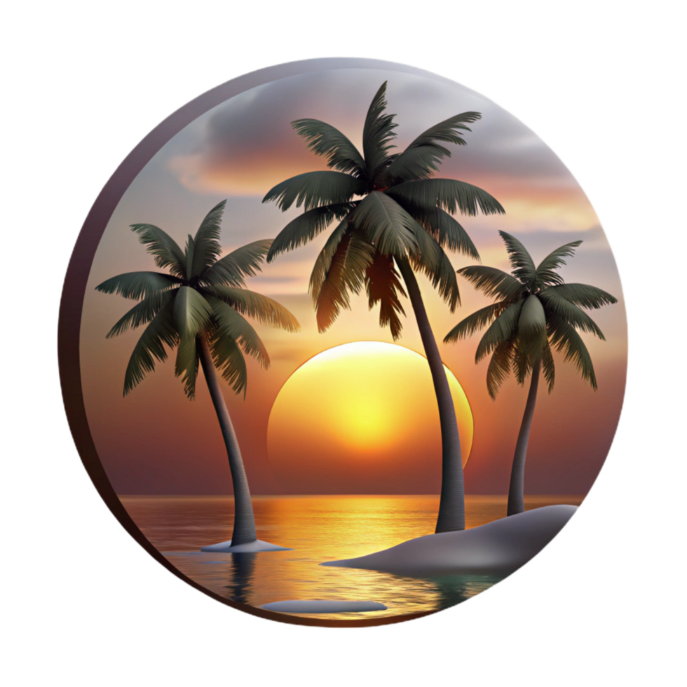 elegant minimalist Sunset Over Ocean with Clouds Transparent Element exclusive png