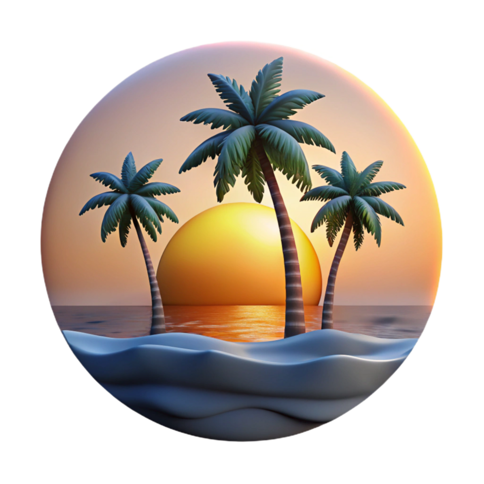 dramatic contemporary Sunset Over Ocean with Clouds Transparent Element authentic png