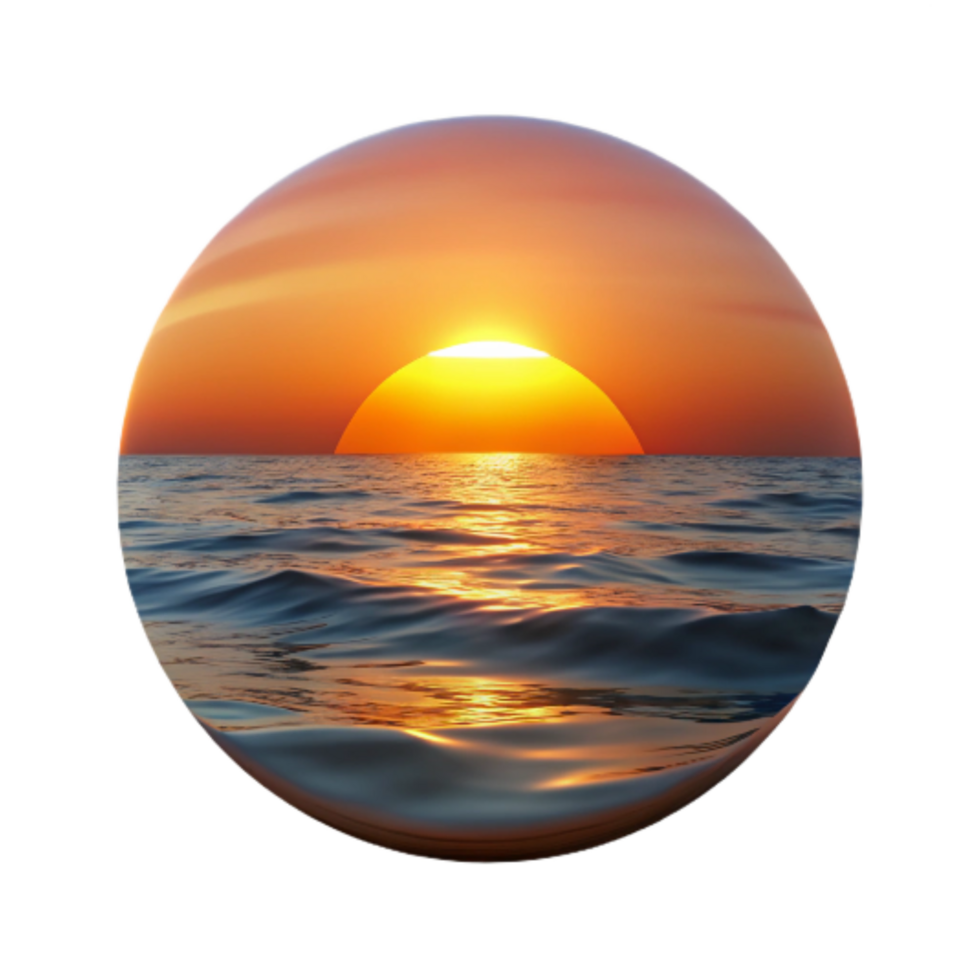 elegant vintage Sunset Over the Ocean Transparent Background original png