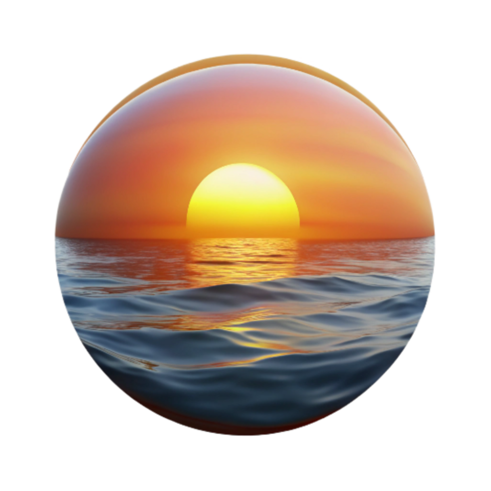 serene minimalist Sunset Over the Ocean Transparent Background exclusive png