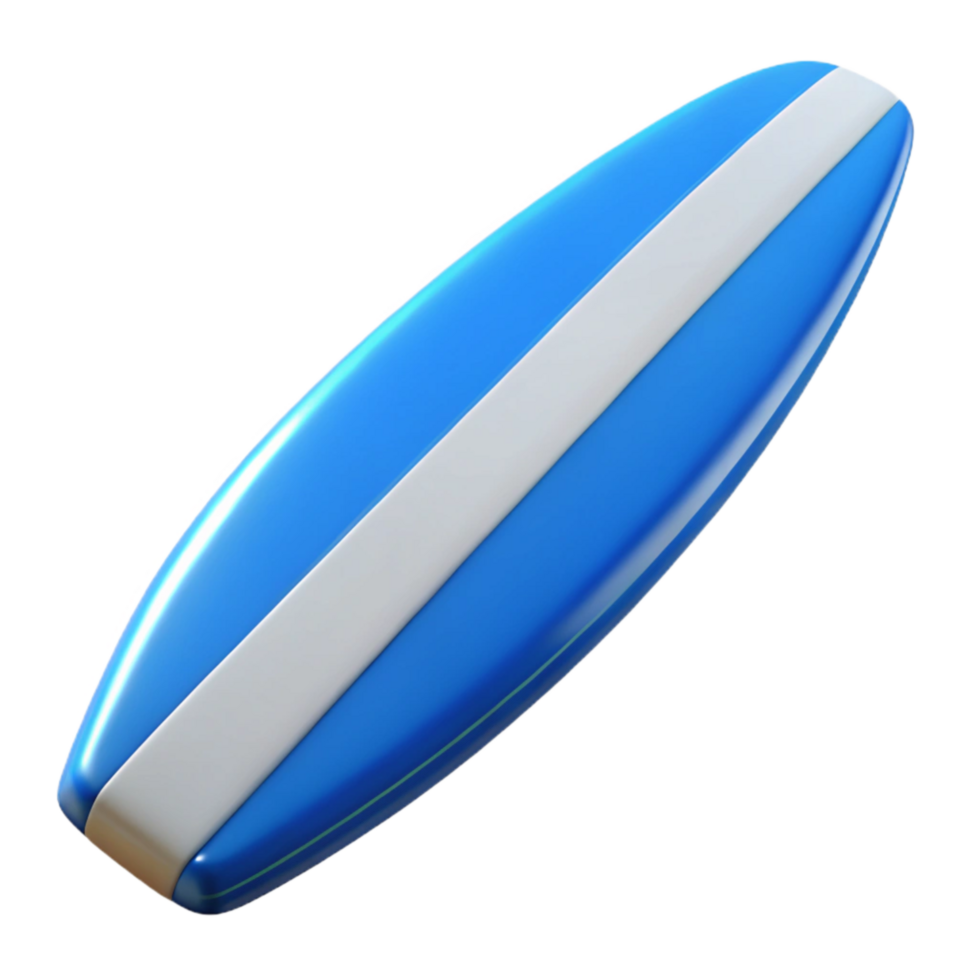 dramatic minimalist Surfboard Blue and White Stripes Isolated Element exclusive png