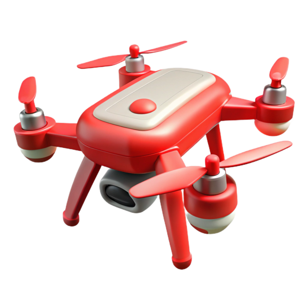 stunning artistic Drone with Red Accents Isolated Cutout png