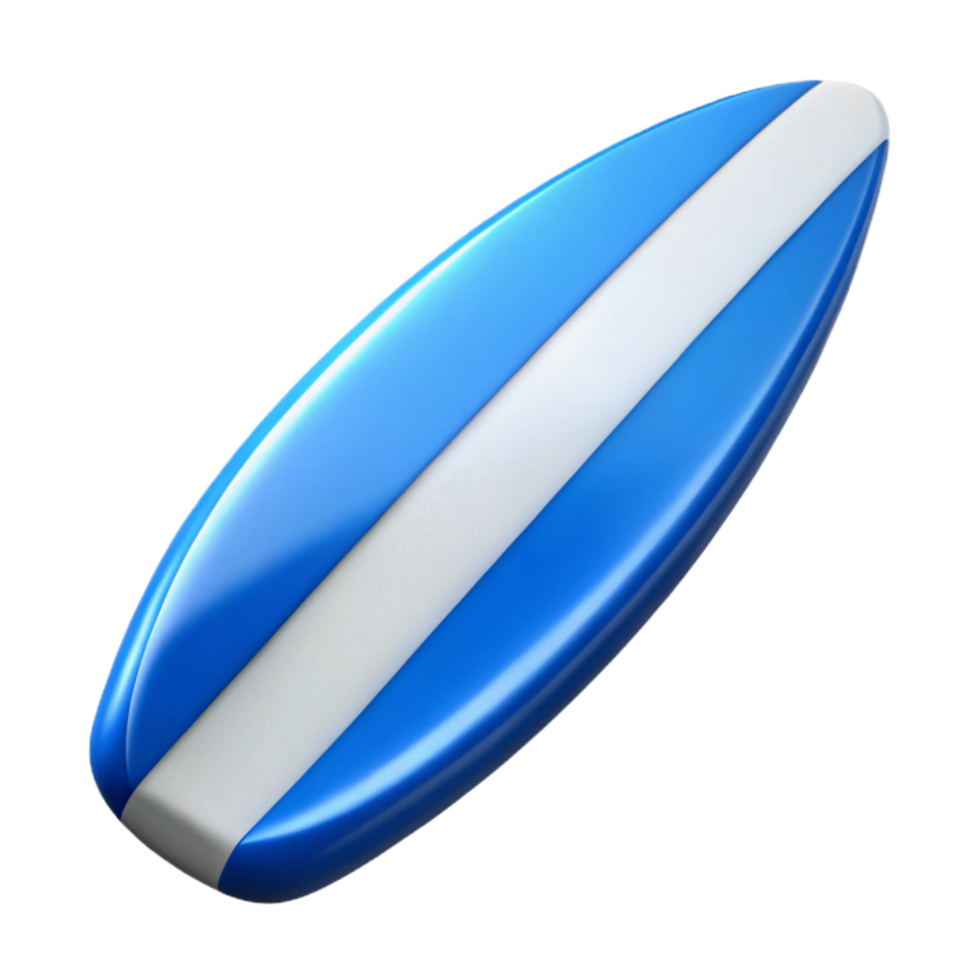 beautiful abstract Surfboard Blue and White Stripes Isolated Element high resolution png