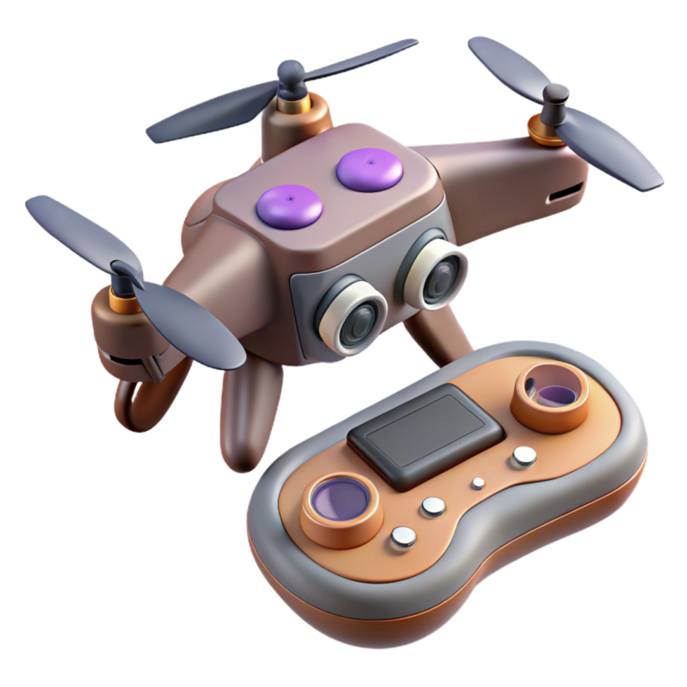 serene minimalist Drone with Remote Controller Isolated high quality png