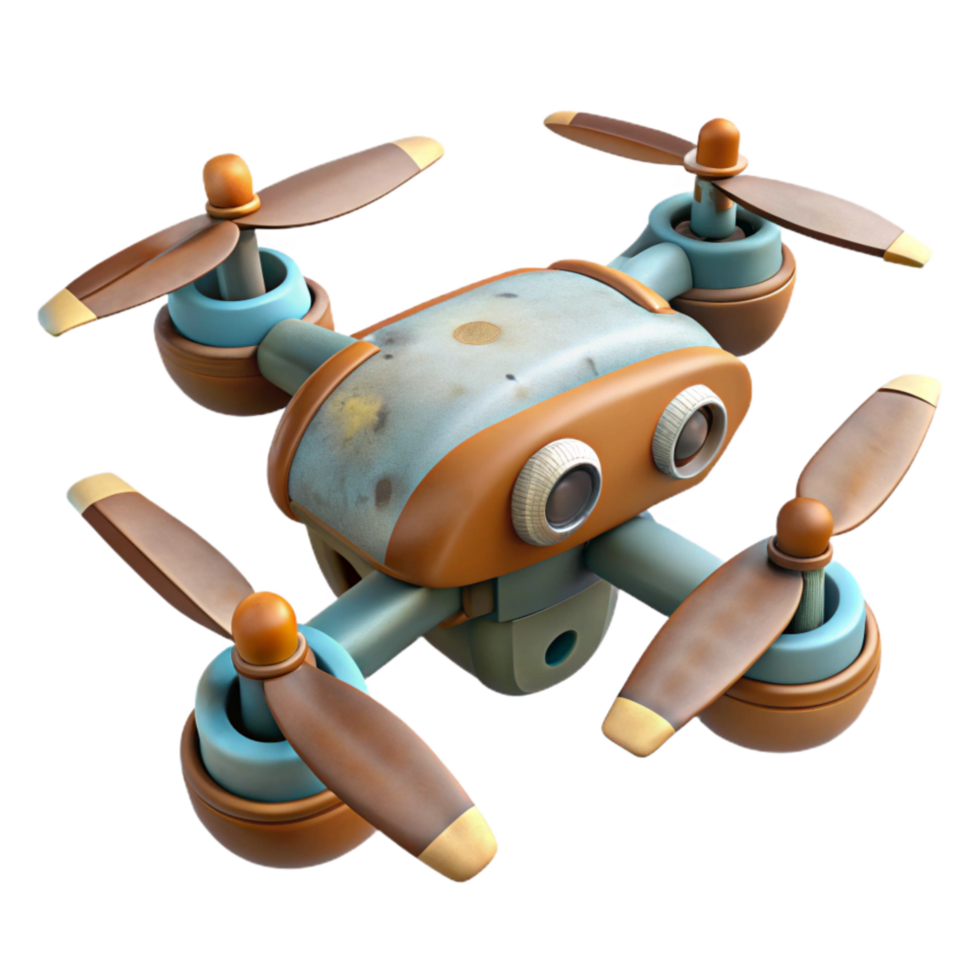impressive abstract Drone with Rotating Propellers Transparent Background high resolution png