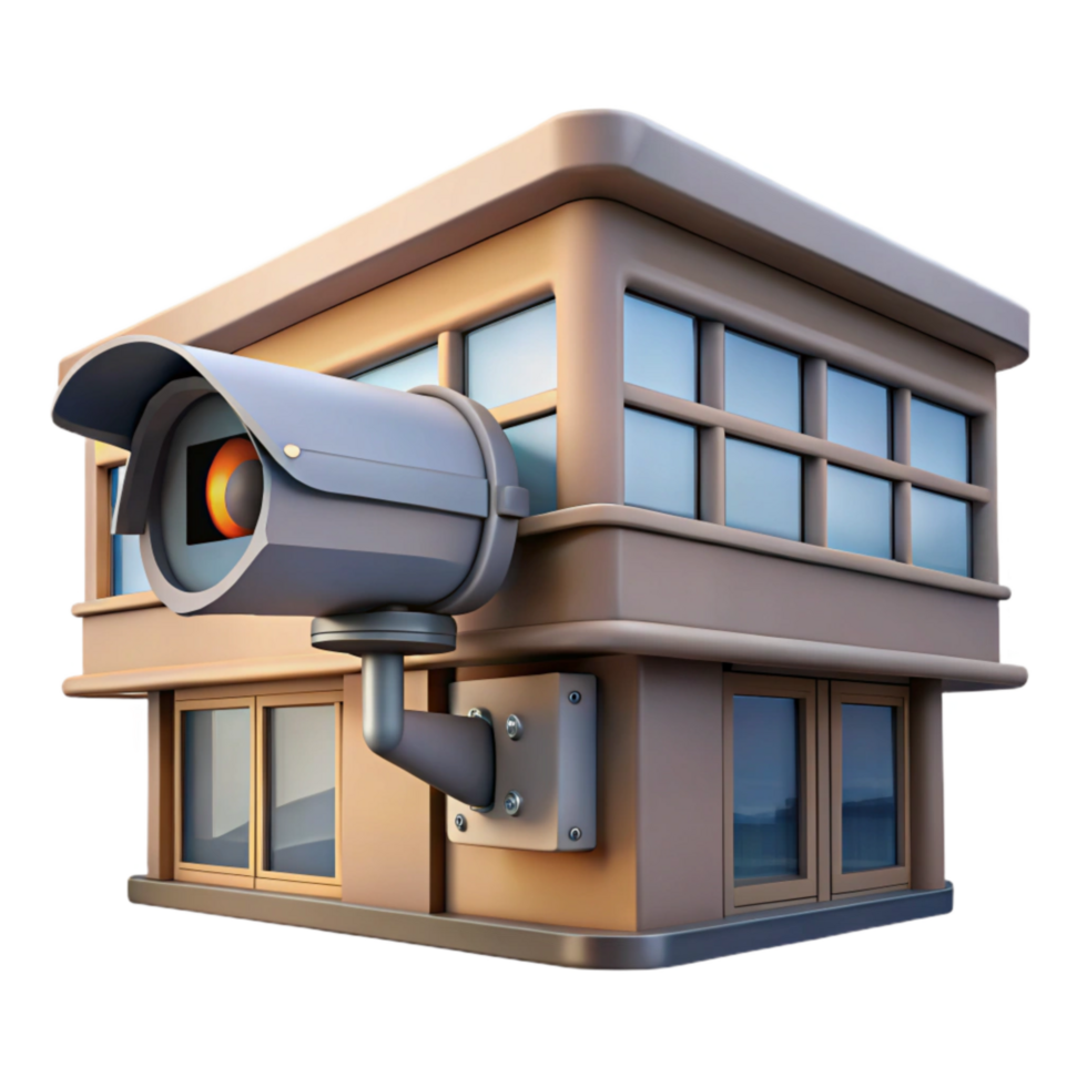 serene rustic Surveillance Camera Building Facade Transparent Background png
