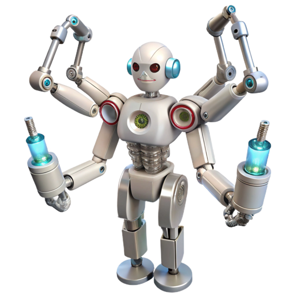 impressive artistic Surgical Robot with Multiple Arms Transparent premium png
