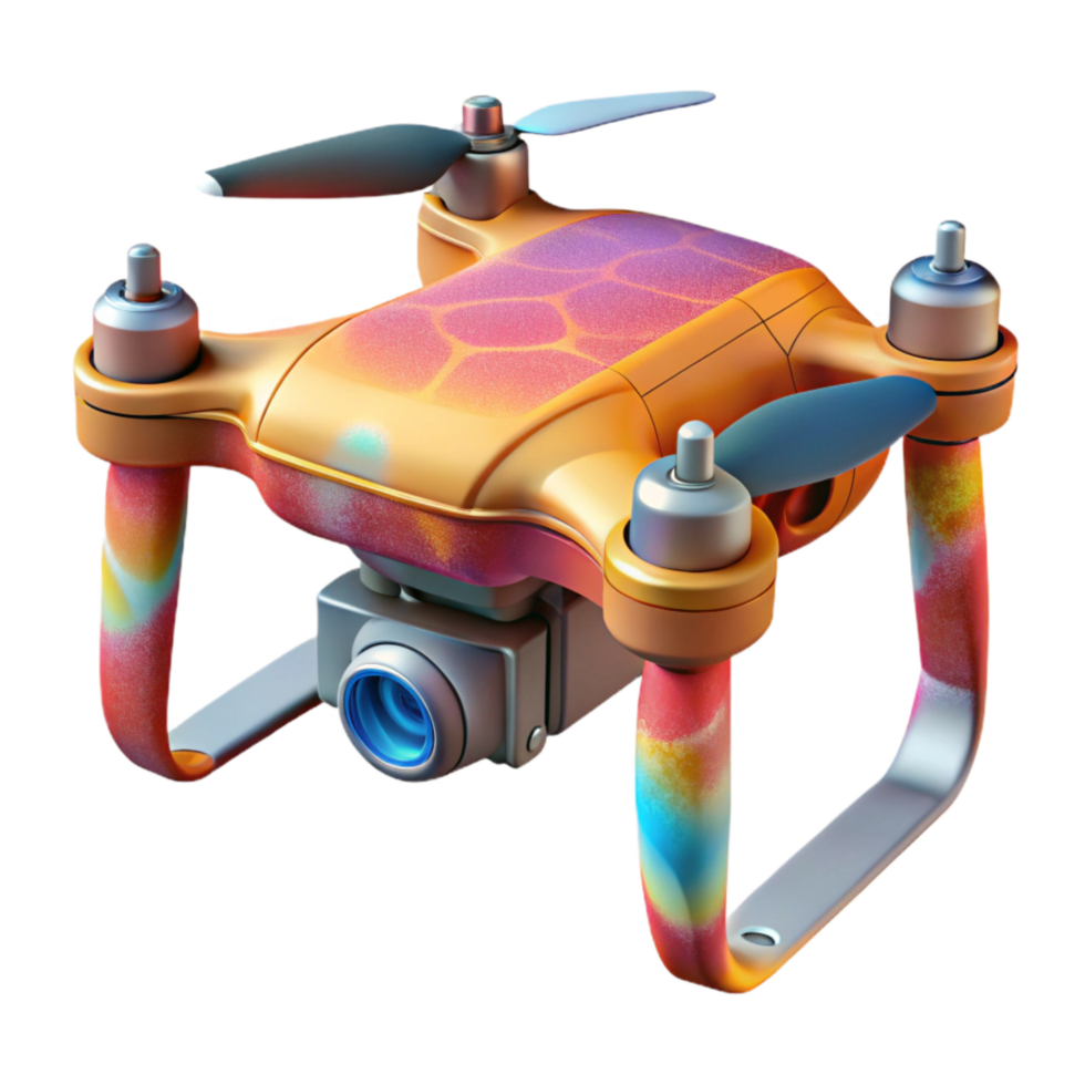 serene modern Drone with Thermal Camera Isolated authentic png