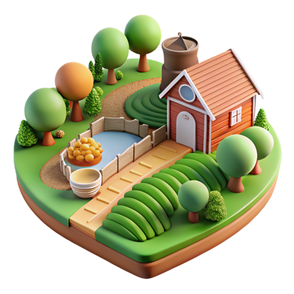 vibrant abstract Sustainable Agriculture Farm Landscape Transparent Background genuine png