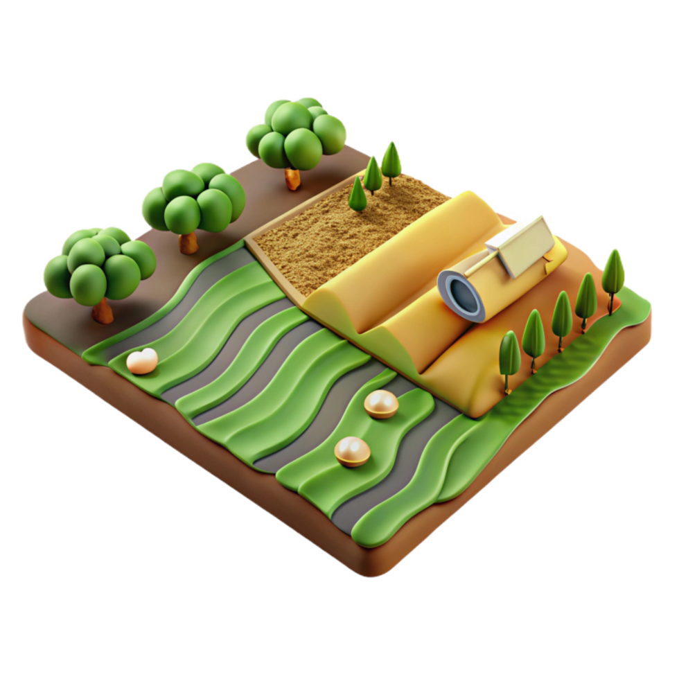 extraordinary rustic Sustainable Agriculture Field Aerial View Transparent Background exclusive png