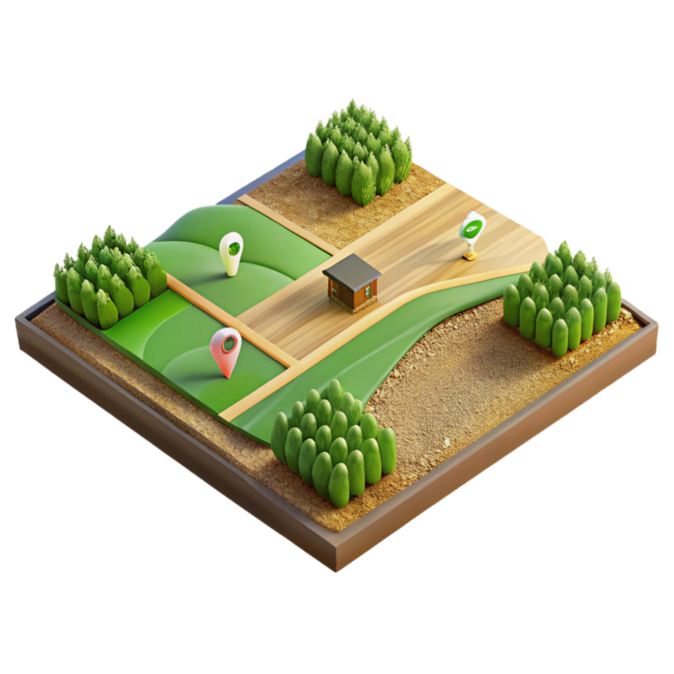 beautiful rustic Sustainable Agriculture Field Aerial View Transparent Background exclusive png