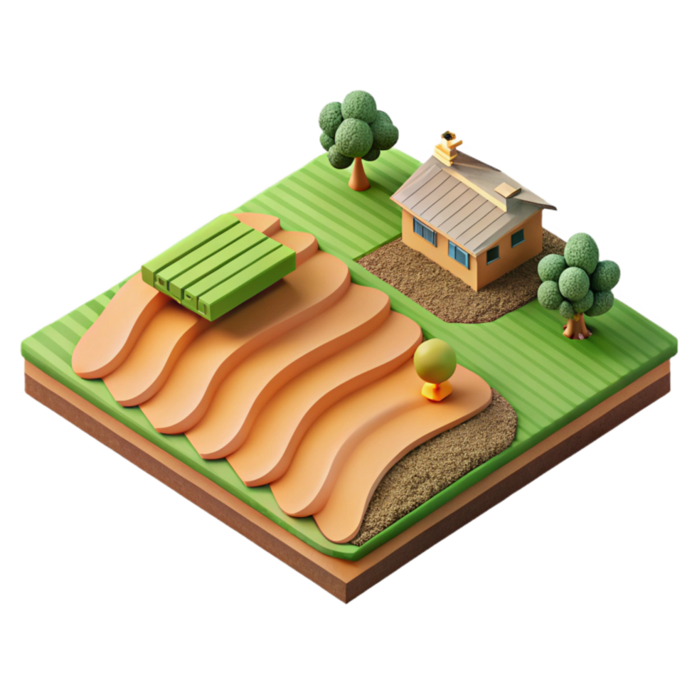 magnificent vintage Sustainable Agriculture Field Aerial View Transparent Background original png
