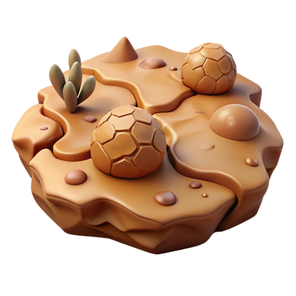 vibrant artistic Drought Parched Land Brown Isolated Element high resolution png
