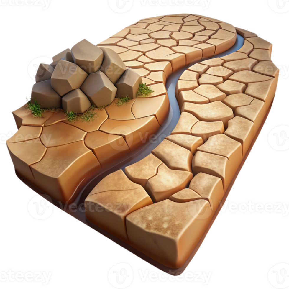 stunning artistic Drought Cracked Riverbed Dry Transparent Element high quality png