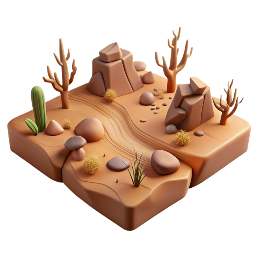 dramatic rustic Drought Parched Landscape Brown Isolated genuine png