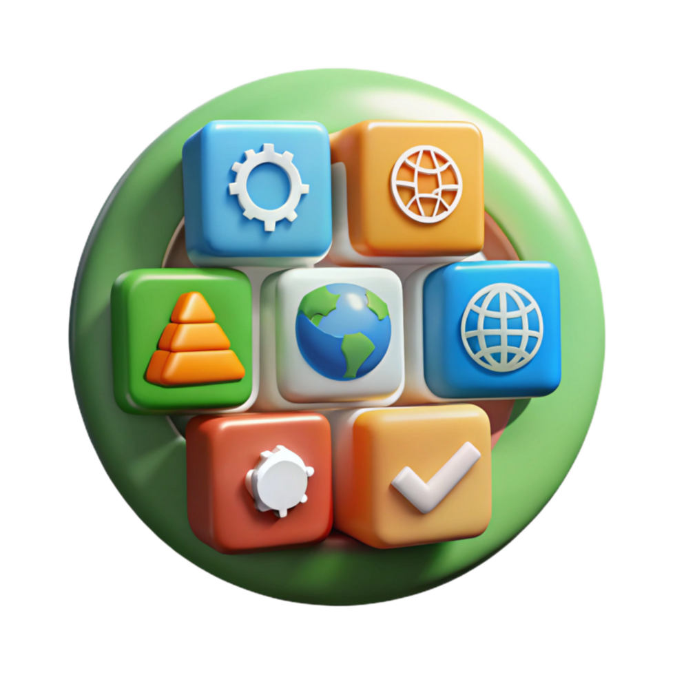impressive minimalist Sustainable Development Goals Icons Transparent Background high quality png