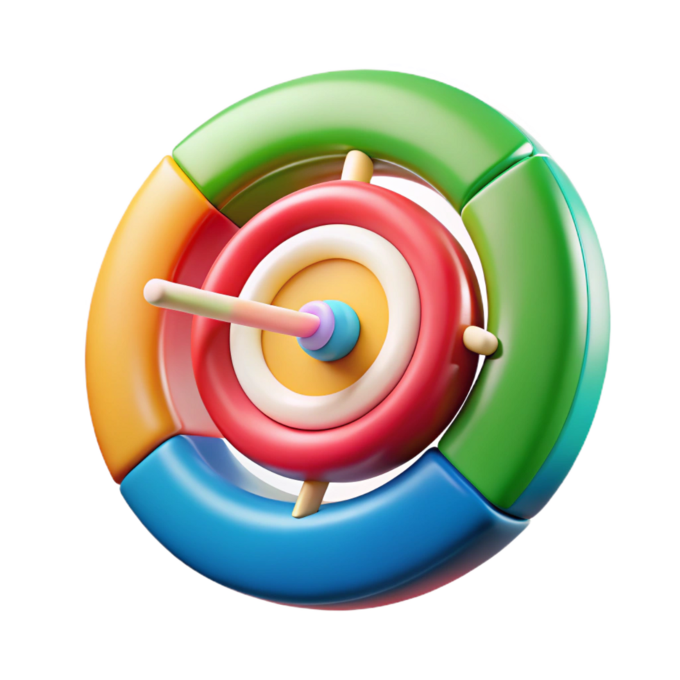 impressive abstract Sustainable Development Goals Target Icon Colorful Transparent Background detailed png