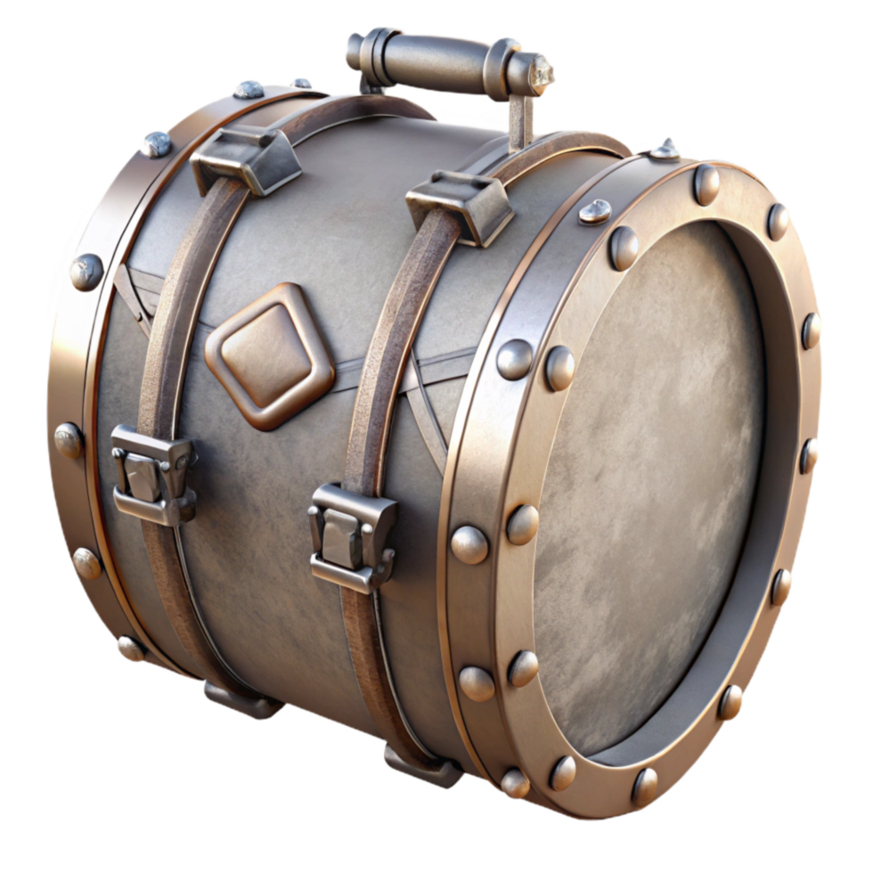 dramatic traditional Drum Case Hardware Latches and Handles Metal Finish Isolated professional png