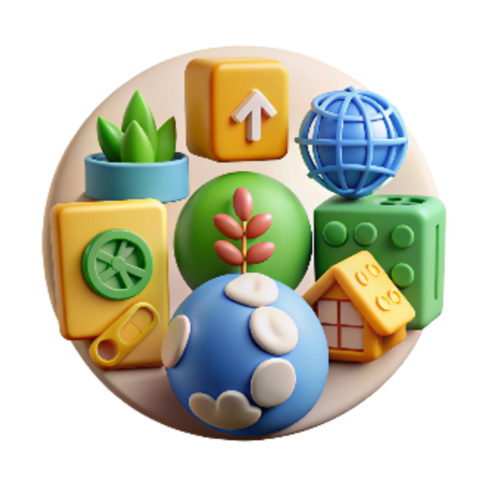 impressive rustic Sustainable Development Icons Set Cutout high resolution png
