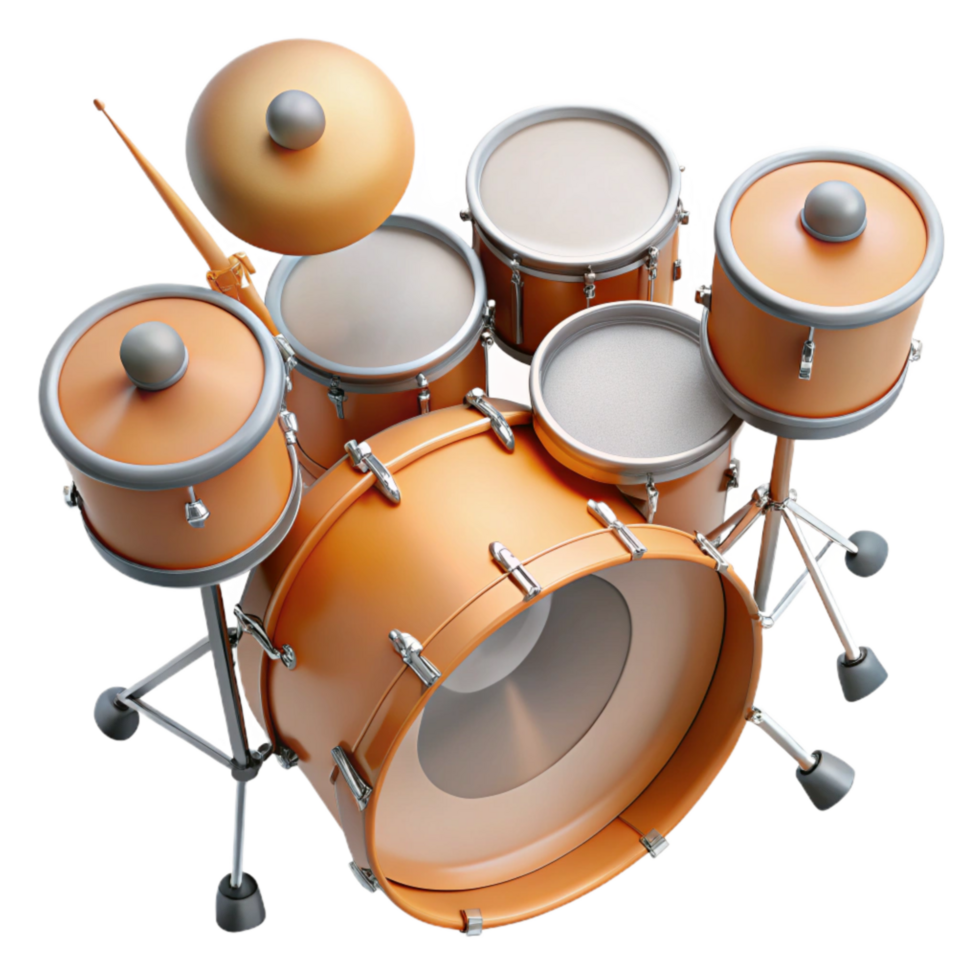 vibrant classic Drum Kit Overhead View Transparent exclusive png