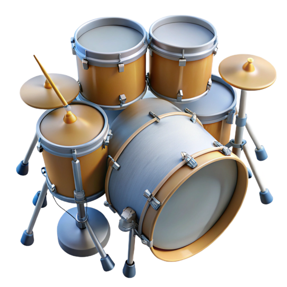 stunning minimalist Drum Kit Top View Cutout authentic png