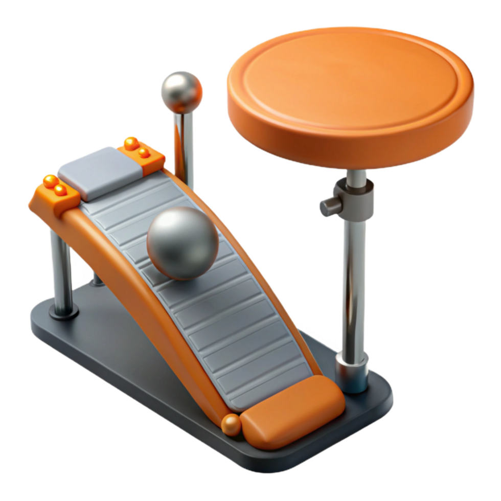 serene abstract Drum Pedal Footplate and Beater Isolated Element Transparent Background premium png