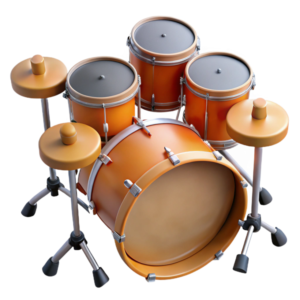 magnificent creative Drum Set Overhead View Realistic Style Isolated original png