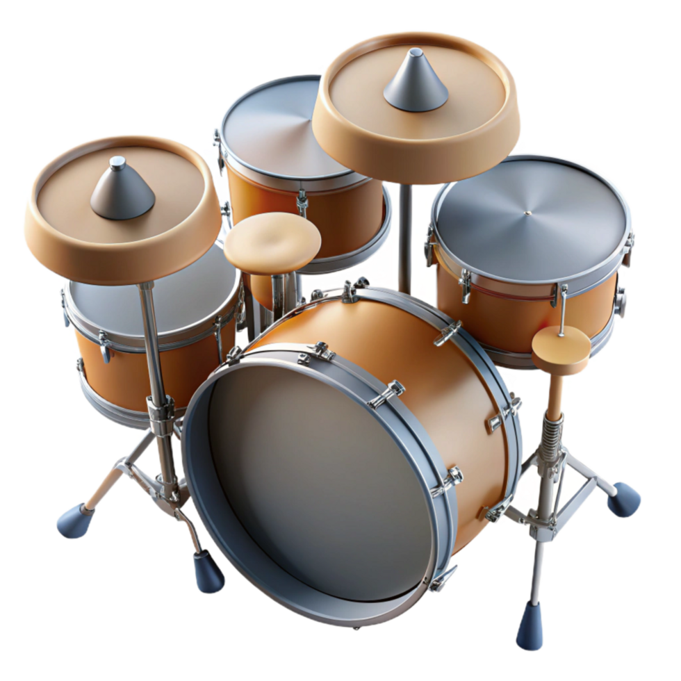 beautiful creative Drum Set Silhouette Top View Transparent Background png