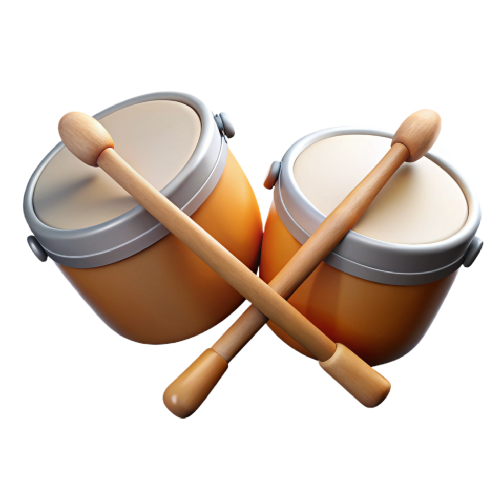 serene contemporary Drum Sticks Pair Top View Wood Isolated on Transparent Background professional png