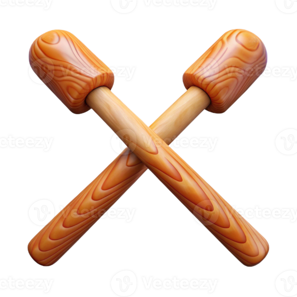 dramatic abstract Drum Sticks Pair Crossed Wood Grain Transparent Background original png
