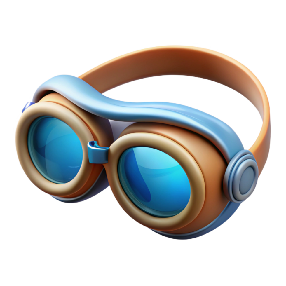 beautiful contemporary Swimming Goggles Top View Transparent Background high quality png
