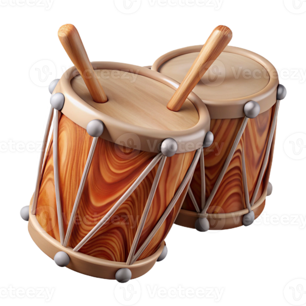 elegant modern Drum Sticks Wood Grain Detail Isolated authentic png