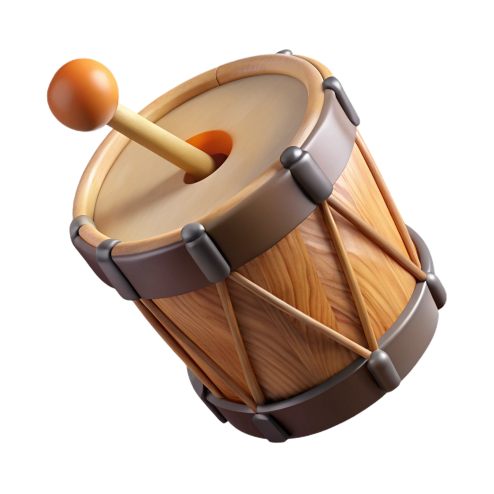 serene contemporary Drum Stick Wooden Tip Isolated Cutout with Realistic Texture high resolution png