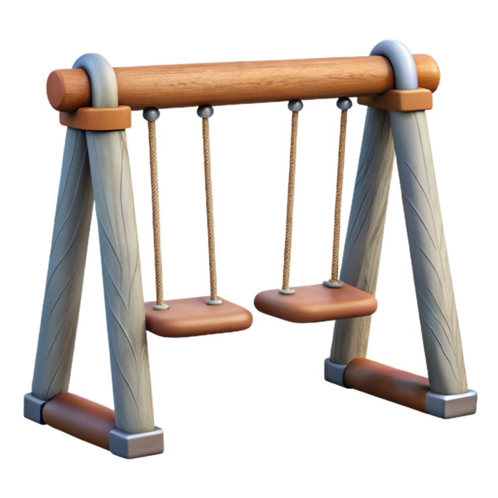 serene traditional Swing Set with Two Swings Cutout high resolution png