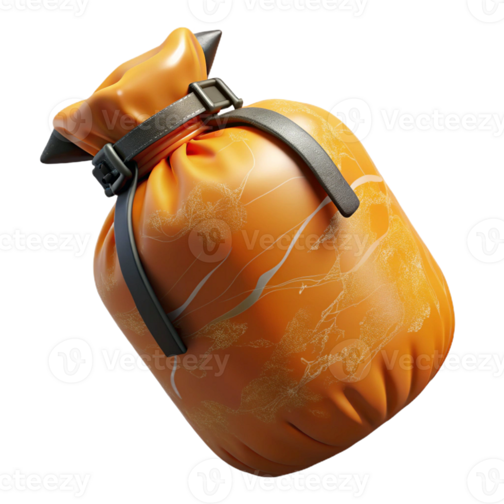 dramatic modern Dry Bag Orange Transparent Background original png