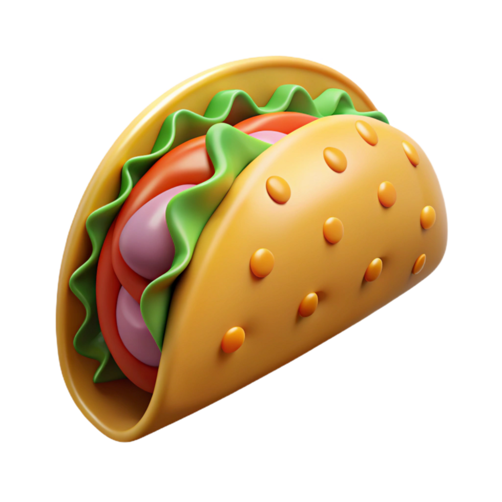 extraordinary minimalist Taco Isolated Element with Filling premium png