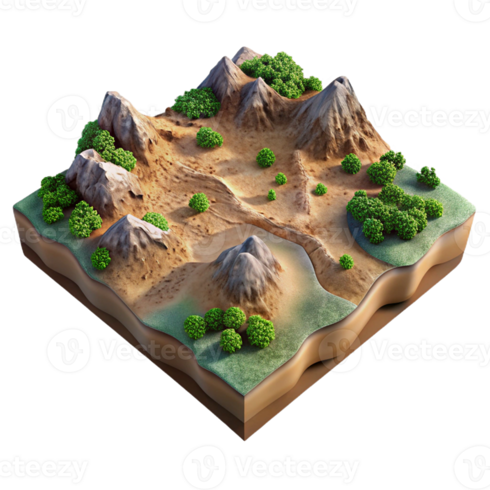 vibrant abstract D Terrain Model From Drone Data Cutout authentic png