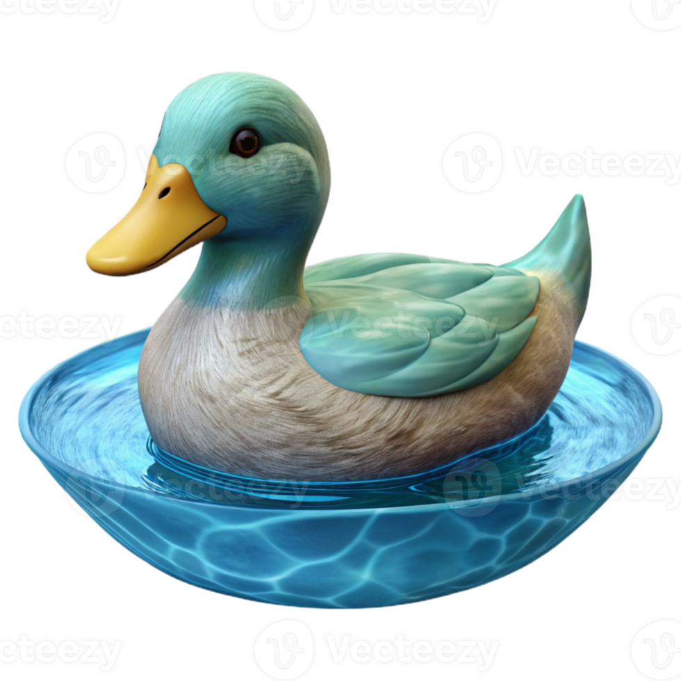 elegant traditional Duck Swimming in Pond Cutout on Transparent Background high quality png