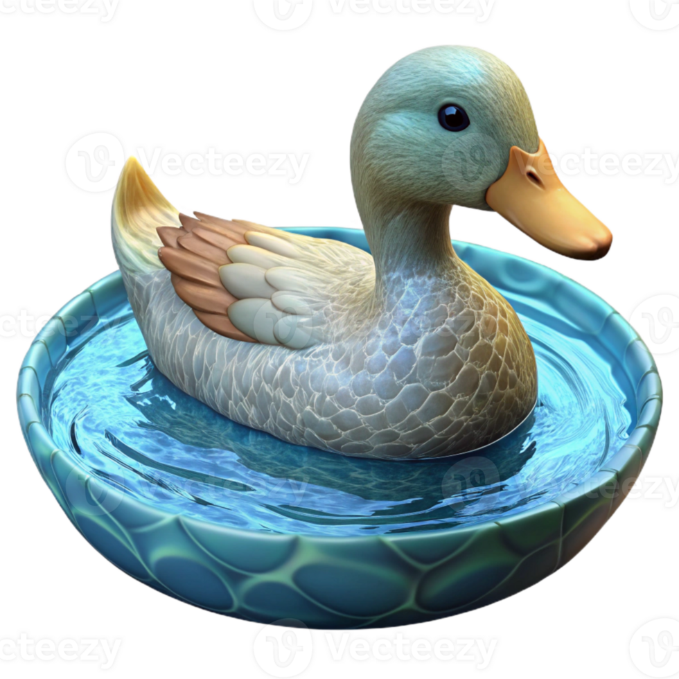 wonderful vintage Duck Swimming in Pond Cutout on Transparent Background authentic png