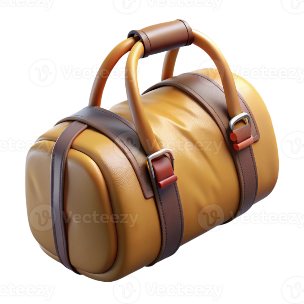 stunning vintage Duffle Bag Packed and Ready to Go Transparent Background authentic png