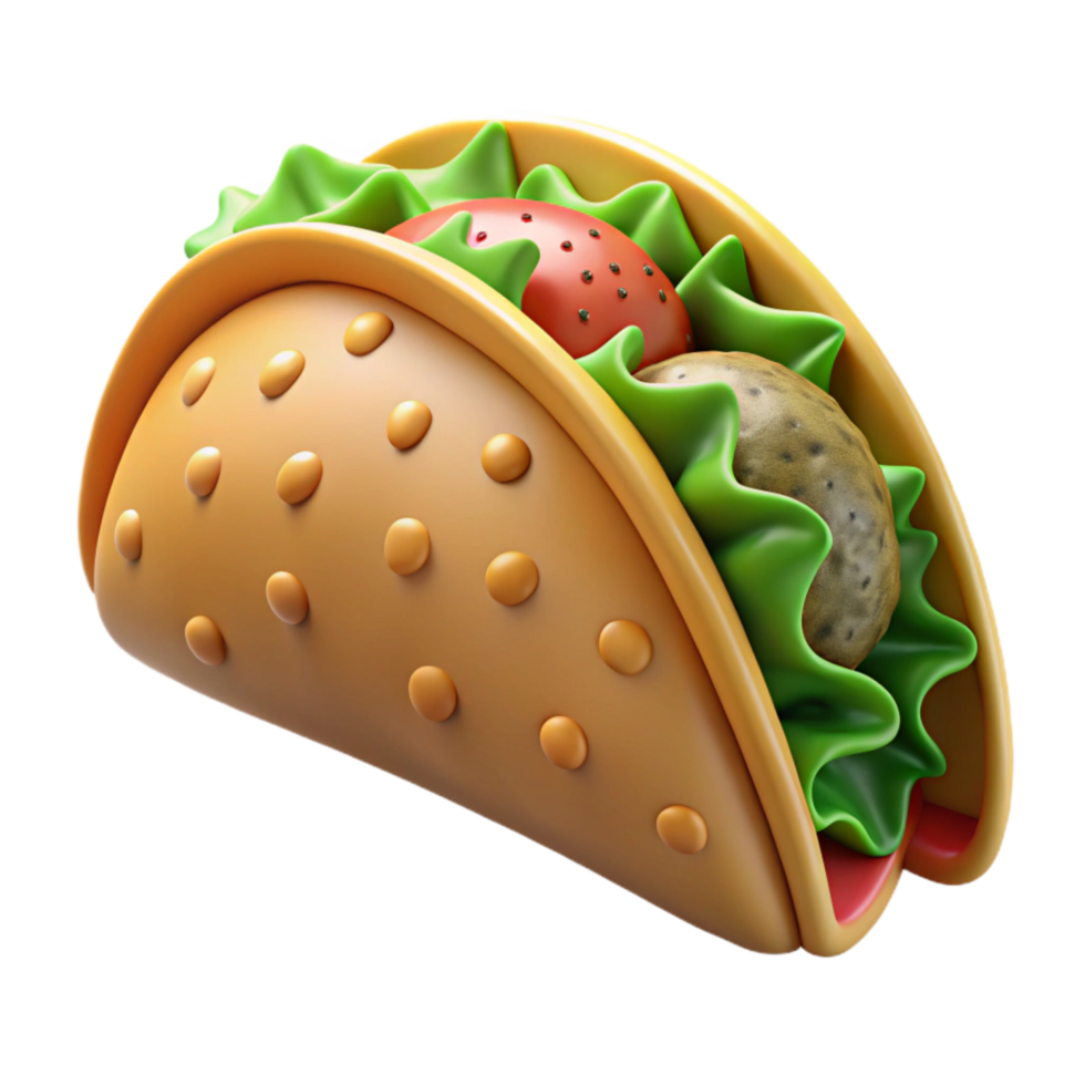 magnificent modern Taco with Ground Beef and Lettuce Isolated authentic png