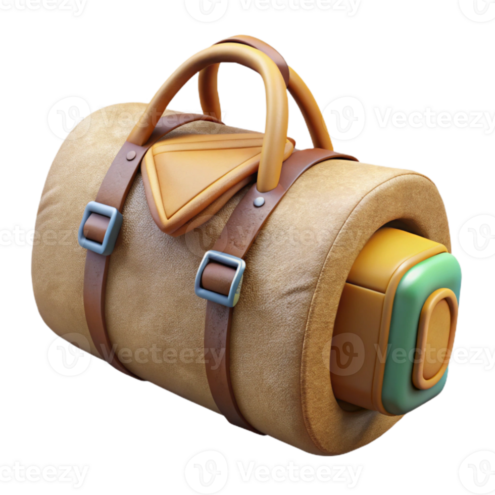 impressive artistic Duffle Bag Packed and Ready to Go Transparent Background high resolution png
