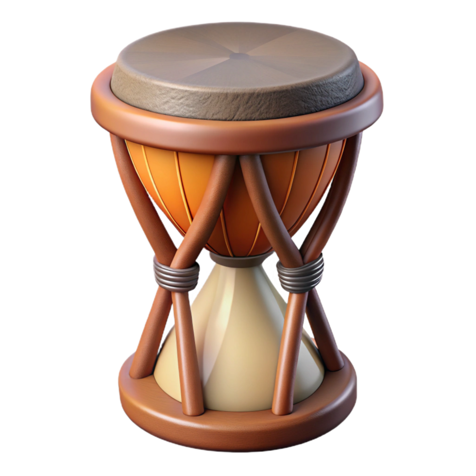 serene modern Talking Drum Hourglass Shape Isolated authentic png