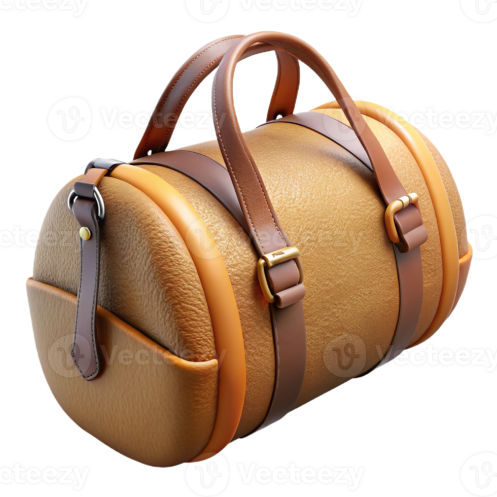 dramatic minimalist Duffle Bag with Shoulder Strap Transparent Background high quality png
