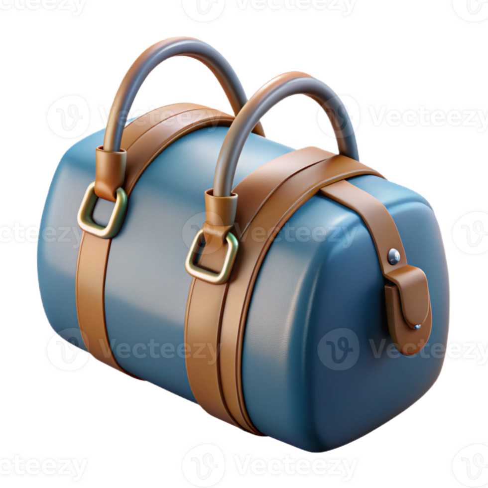 serene artistic Duffle Bag with Zipper Pull Transparent Background detailed png