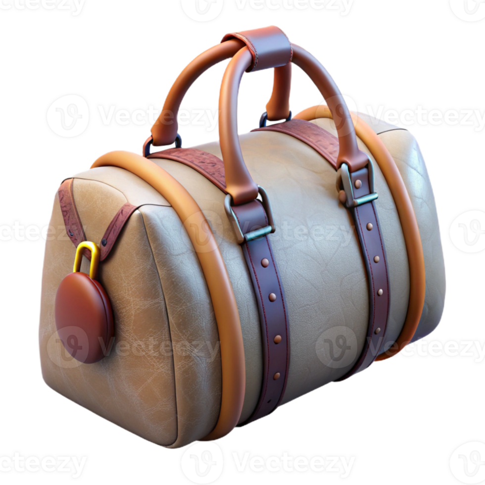 extraordinary classic Duffle Bag with Zipper Pull Transparent Background premium png