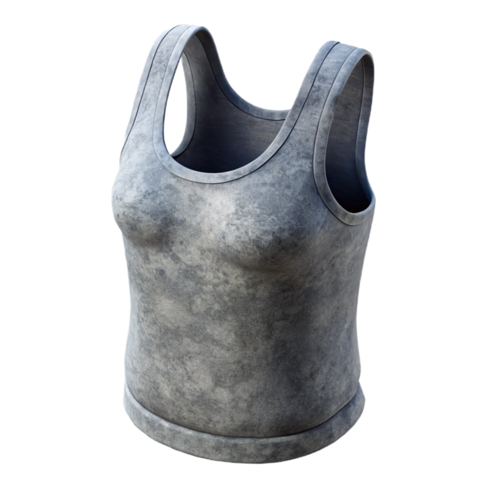 impressive minimalist Tank Top Grey Cotton Isolated Cutout premium png