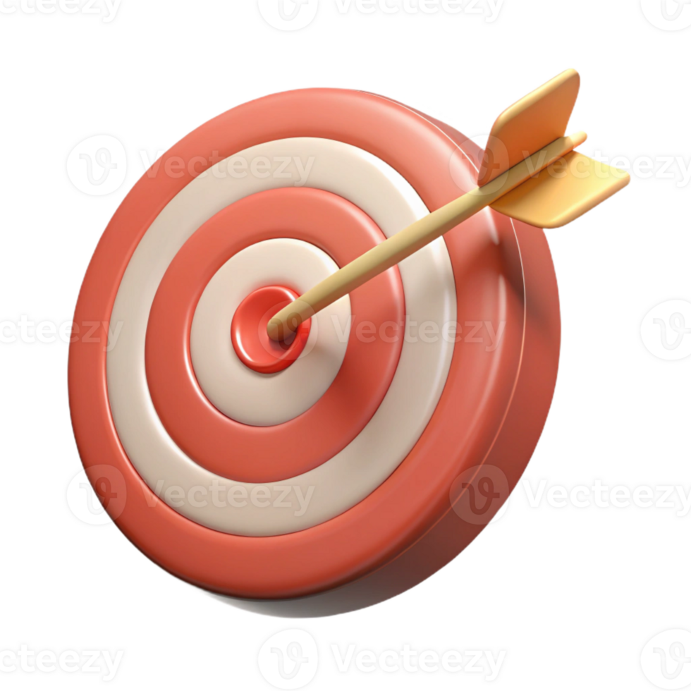 magnificent abstract Target with Arrow Hitting Center Isolated professional png