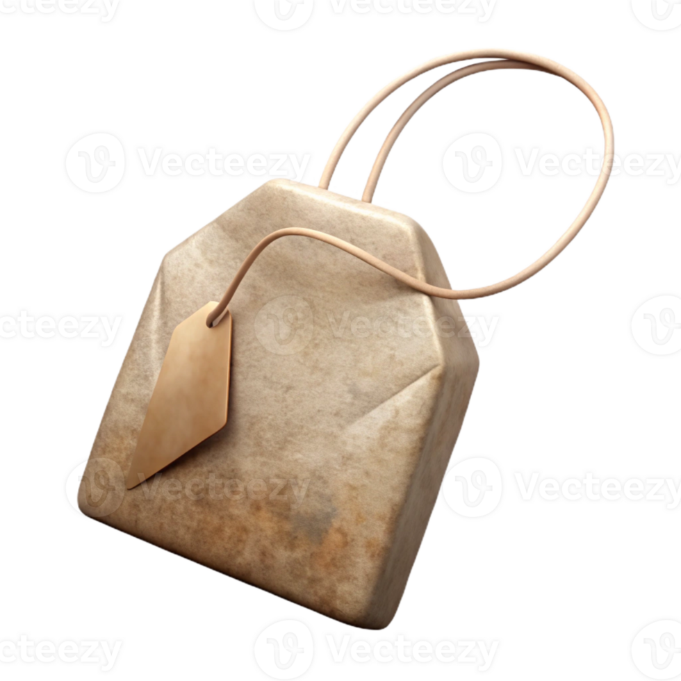 stunning rustic Tea Bag Cutout with String Detail premium png